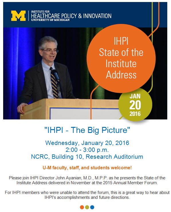 IHPI State of the Institute Address 